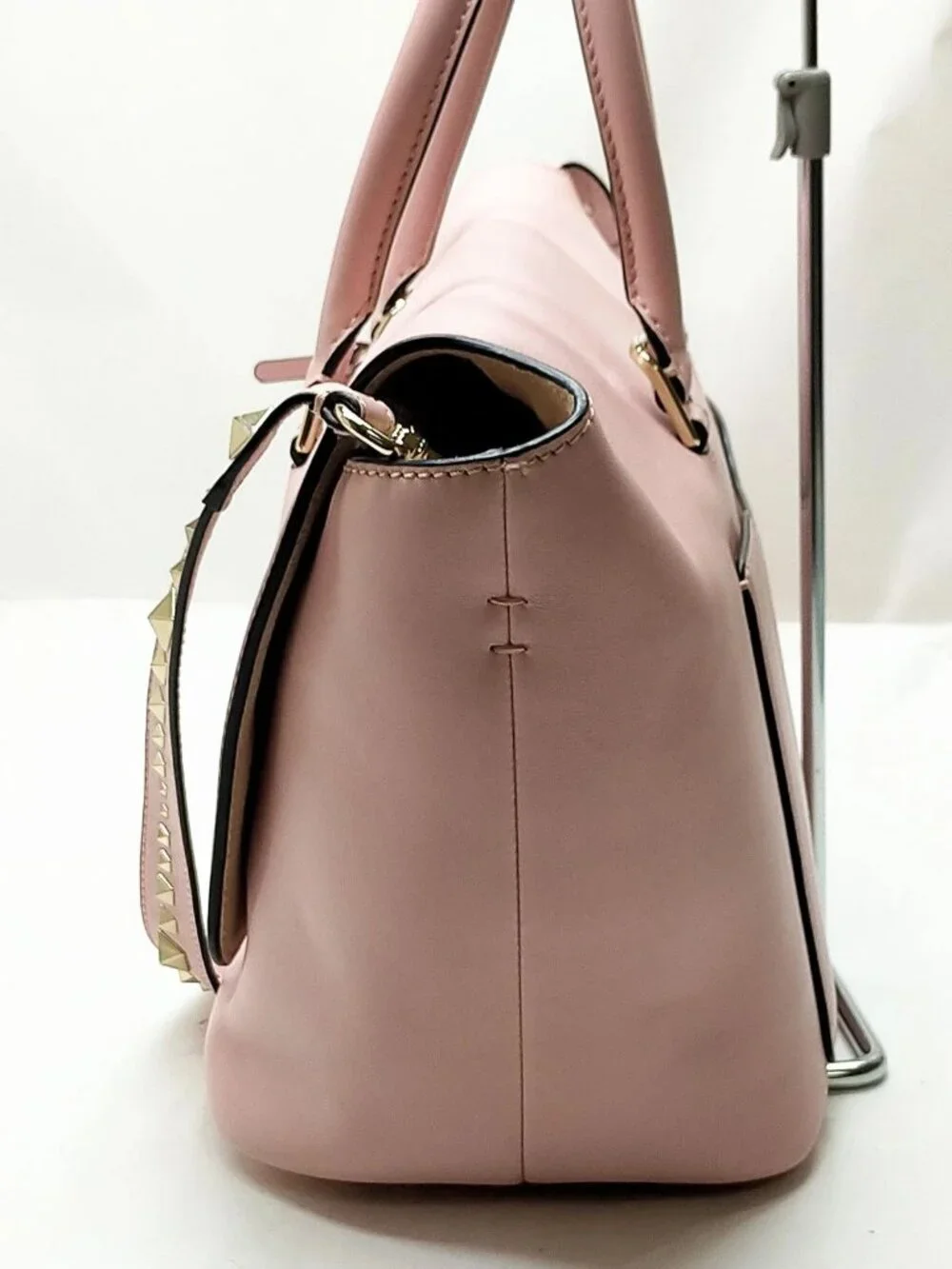 Valentino Garavani Blush Pink Rockstud Large Satchel Shoulder Bag